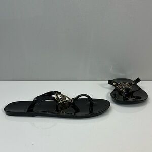 Michael Kors Black Jelly Charm Sandals Size 6